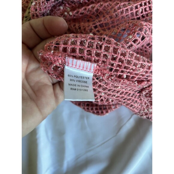 Lulu B Cardigan Top M Mesh Button Cover Up Sheer Asymmetrical Lagenlook Artsy - Picture 6 of 9
